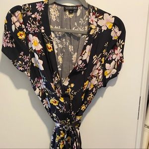 Black floral Yumi Kim wrap dress